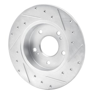 Infiniti I30 Brake Rotor (1) - Rear Left - R1 Concepts - Drilled & Slotted - Silver - `94-`04